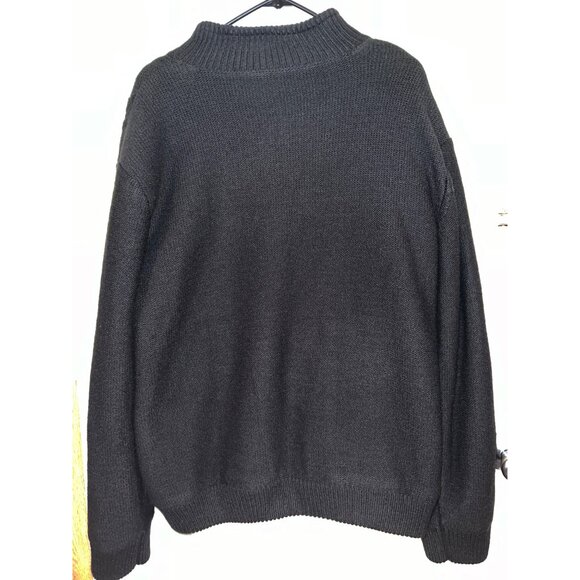 Tricots St Raphael Black Full-Zip Sweater XL 100% Acrylic Shell Polyester Lining - Picture 2 of 4